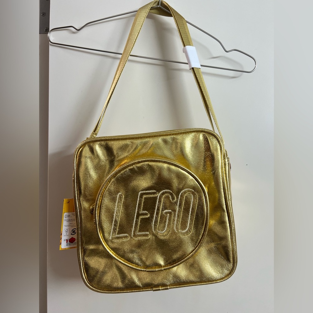 New LEGOland Japan Metallic Gold LEGO brick Xbody Bag